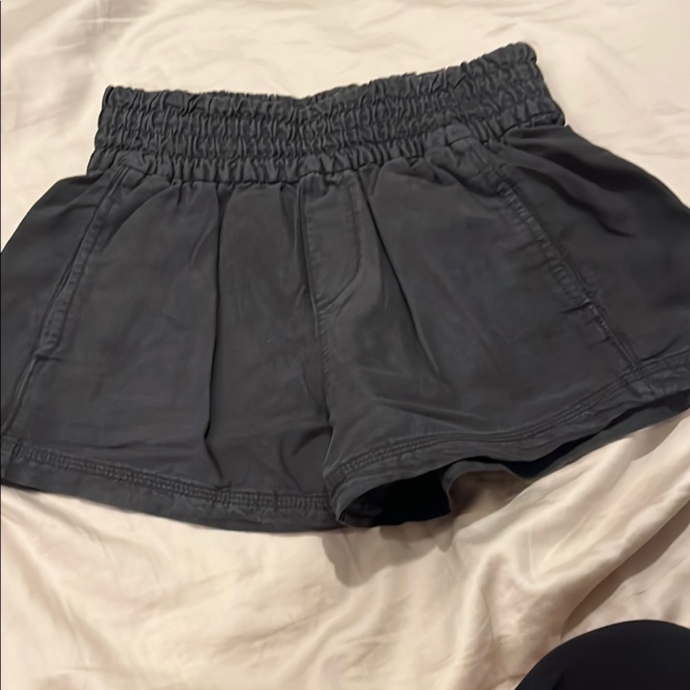 aerie Smocked-Waist Athletic Lounge Shorts - Dark Gray